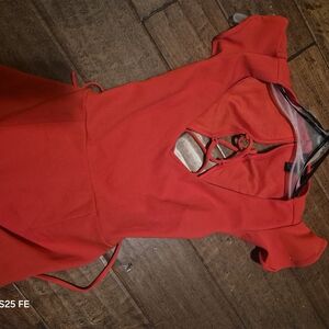 Forever 21 Red Cutout Fit-and-Flare Mini Dress